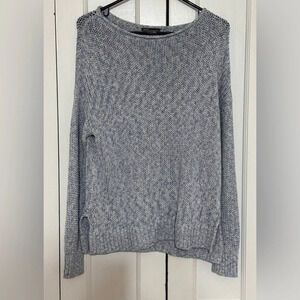 VINCE Sweater Blue Drop Shoulder Loose Knit